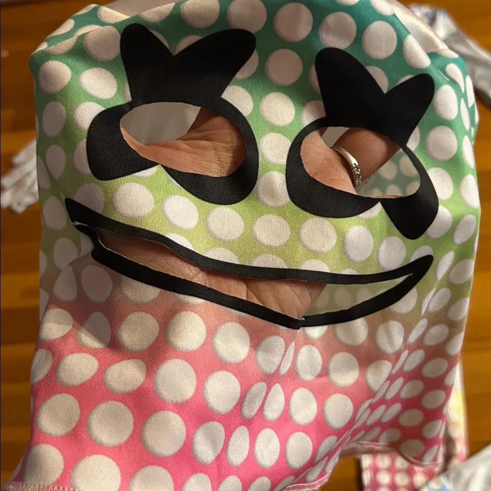 DJ Marshmallow boys costume pre loved mask and one piece as seen in Fortnite
